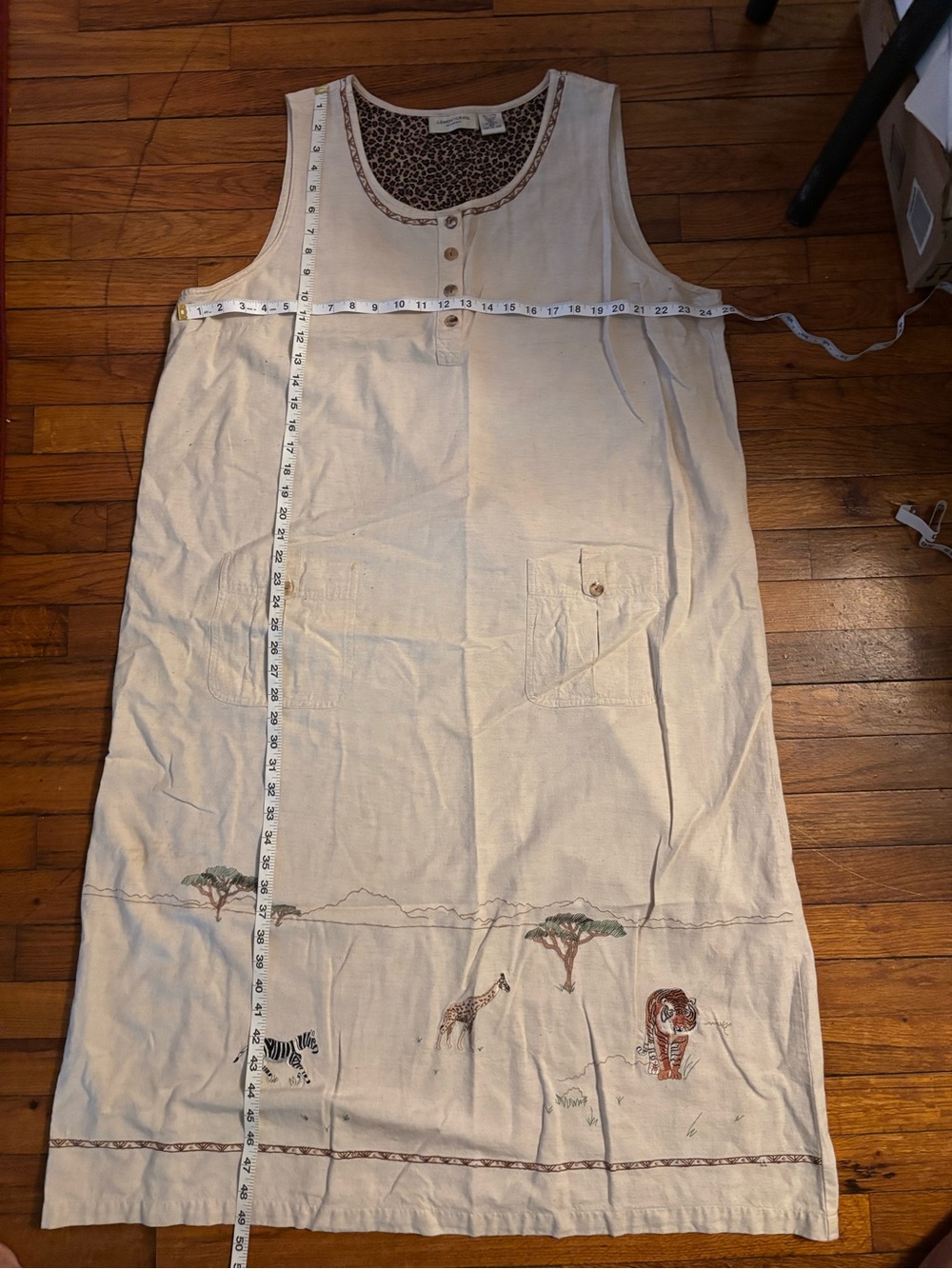 Lemon Grass Woman Sleeveless Maxi Dress with Embroidered Safari bottom 🐅 🦓